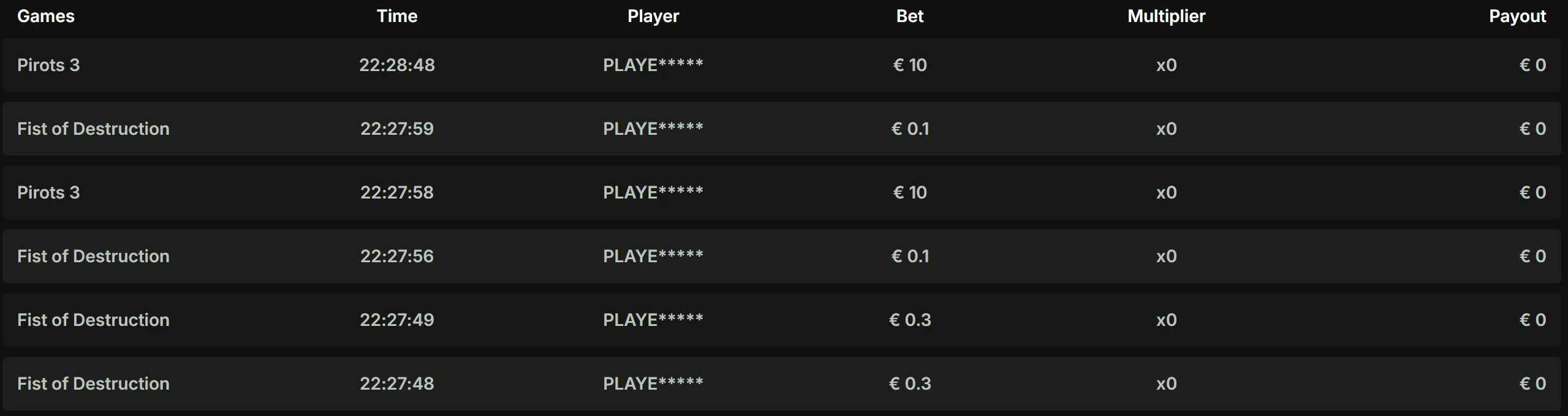 Crix Casino live bets en wins